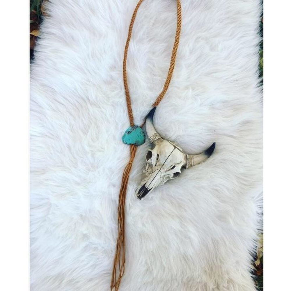 Suede and turquoise bolo